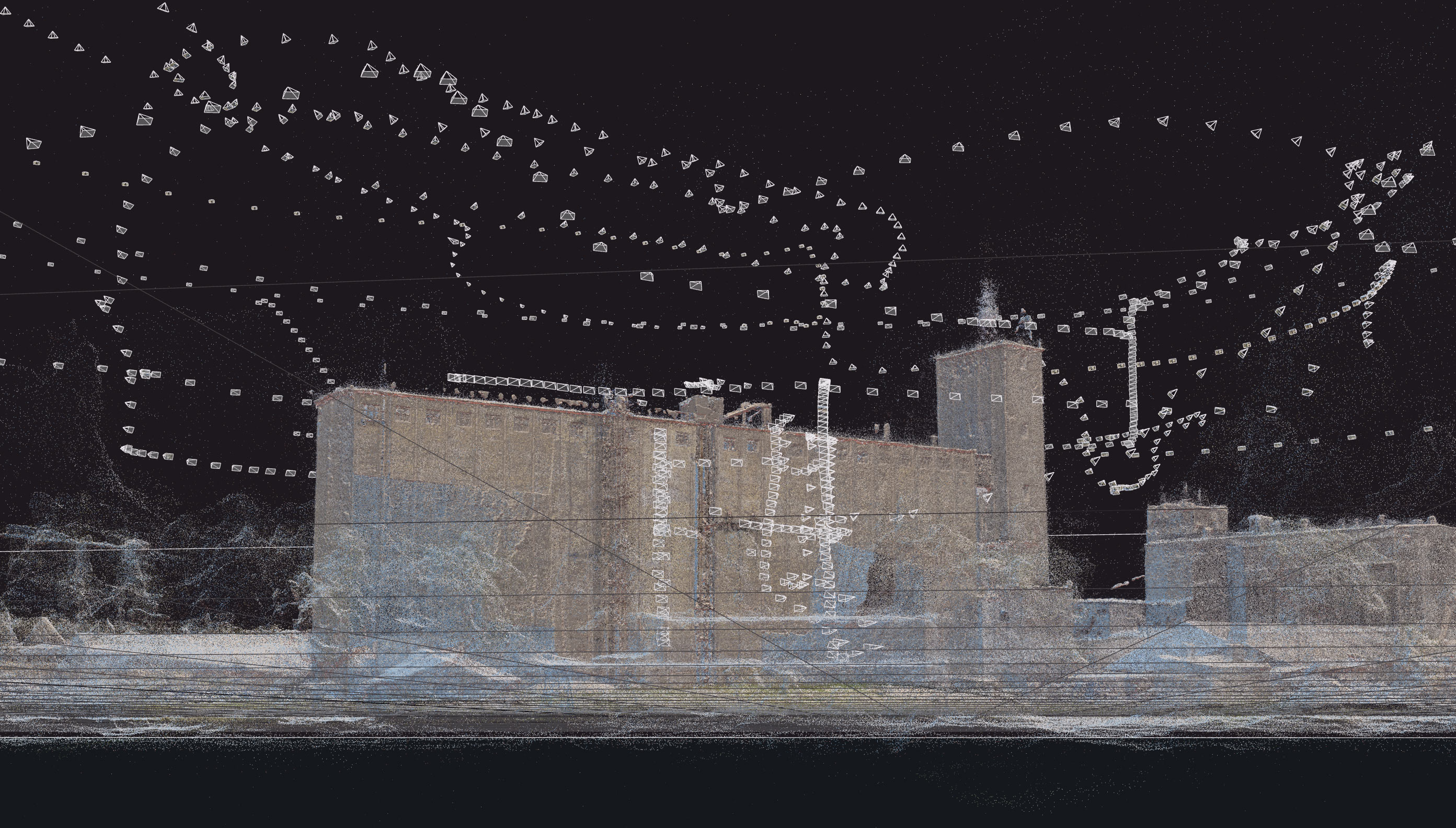 Photogrammetry of the grain elevator and its surrounding