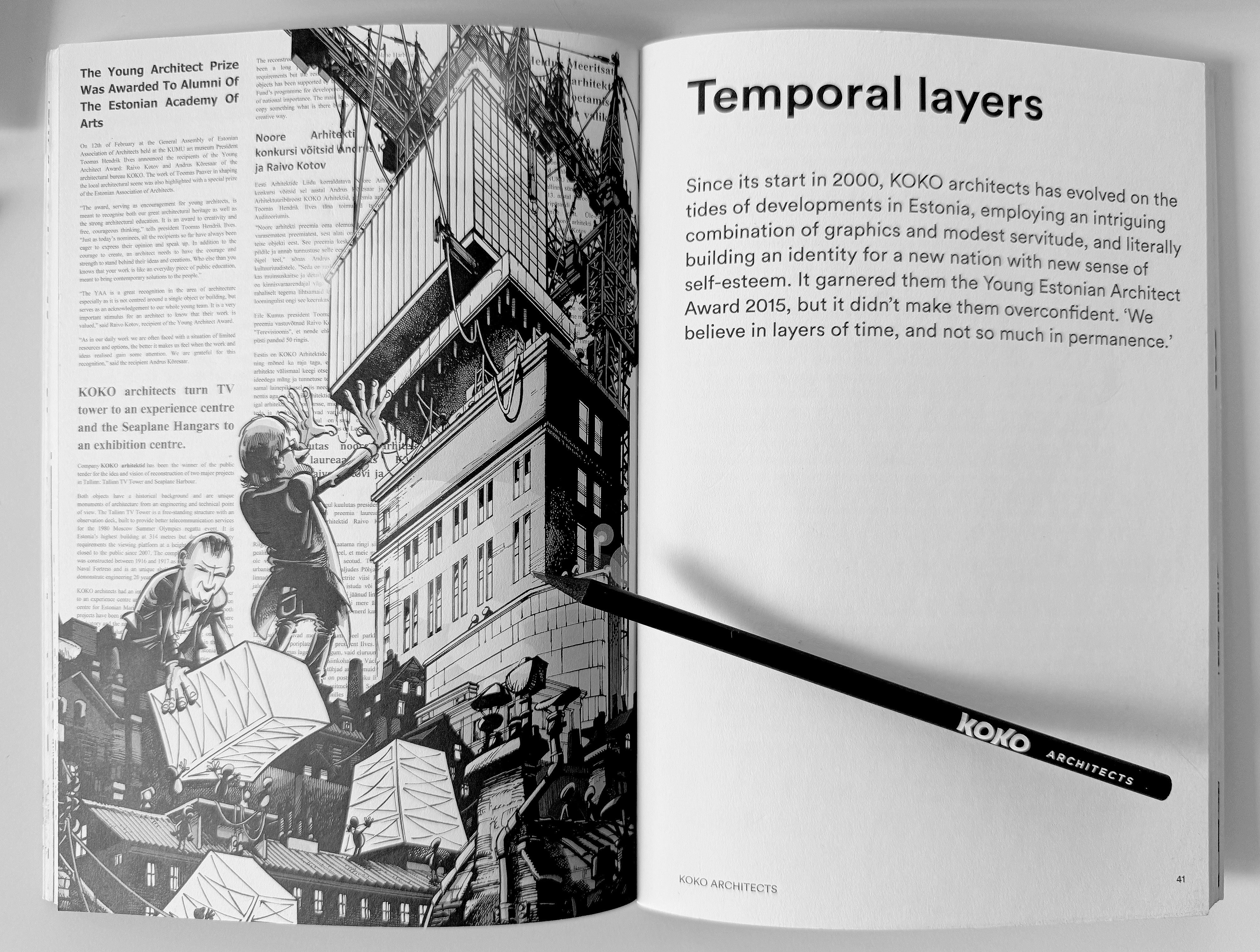 Illustration by Klaus from book: "Forty and famous" by Indira van´t Klooster