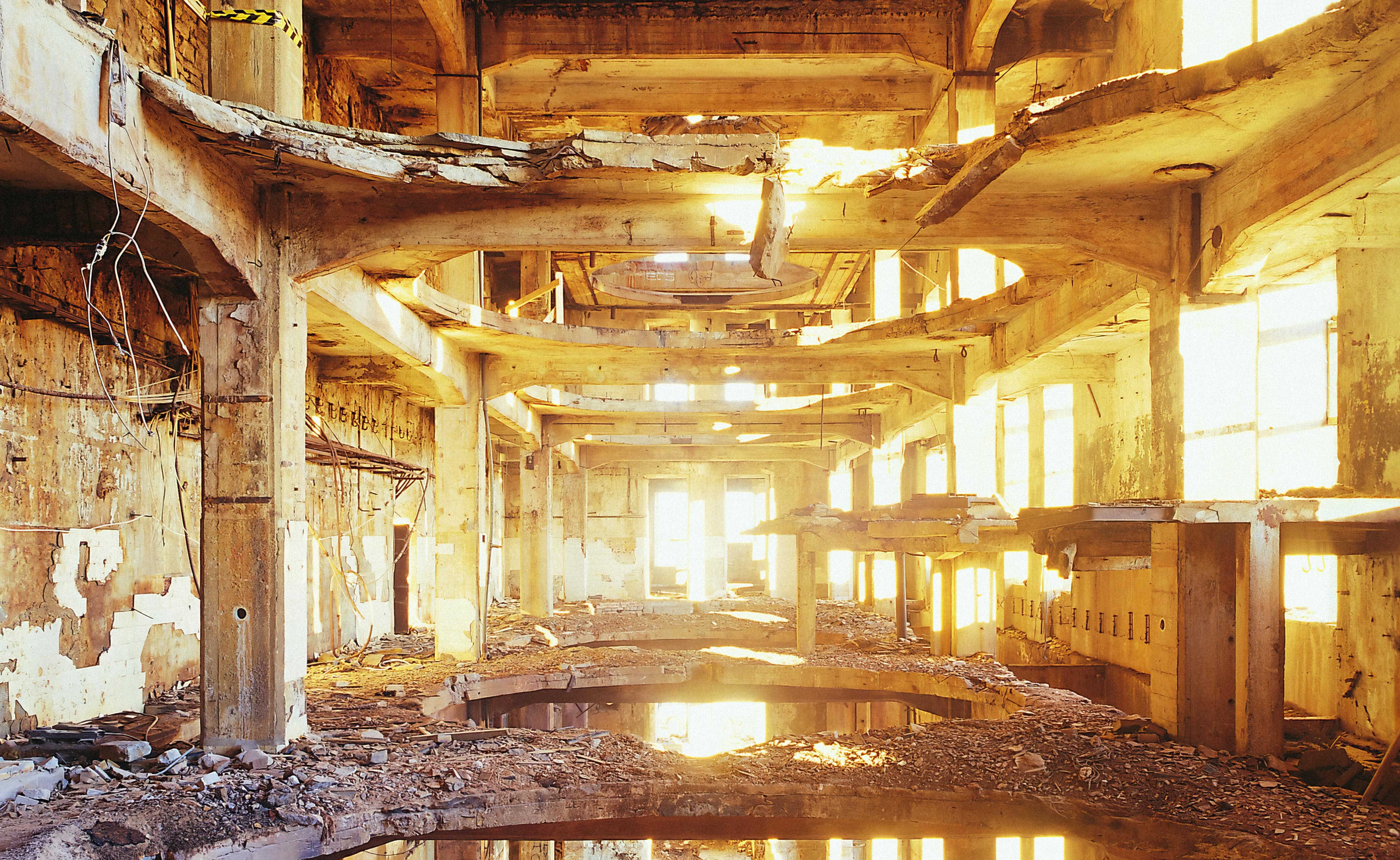 View through the boiler house, 2004. Now KOKO office space and apartments