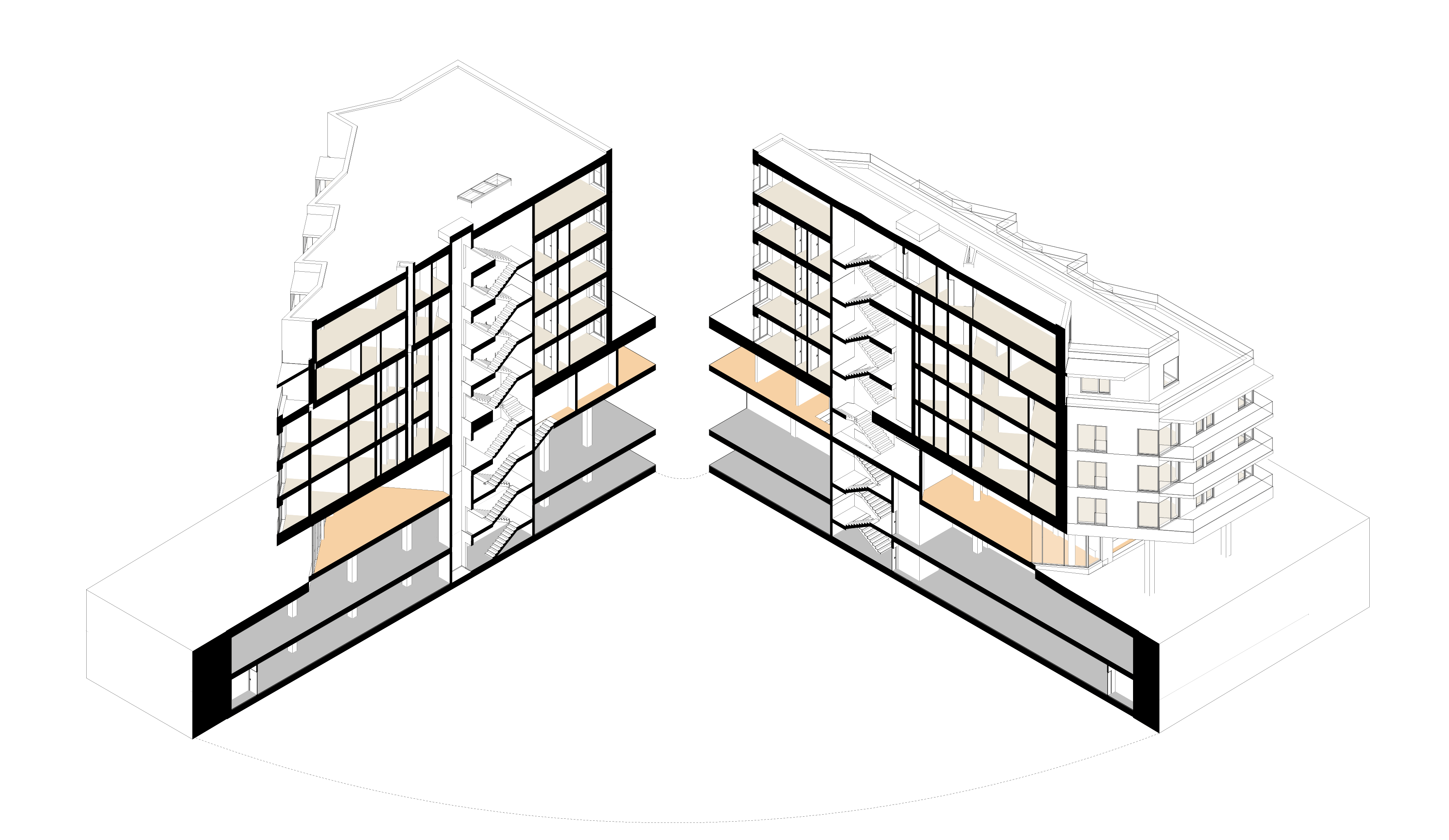 Apartment house 3D section