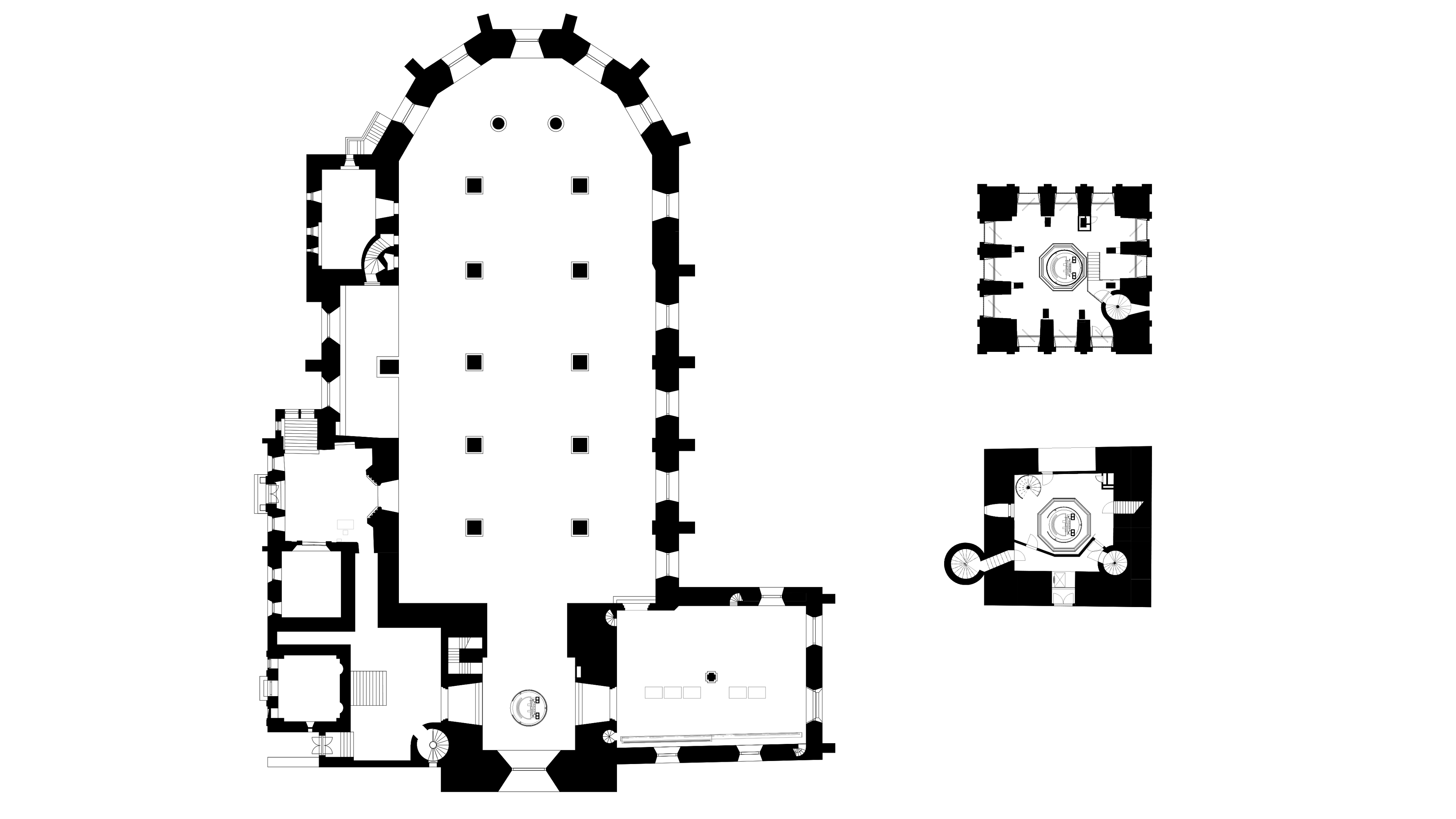 Ground and tower floor plans