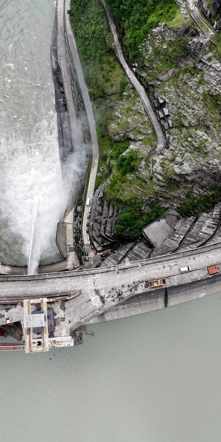 Above the dam